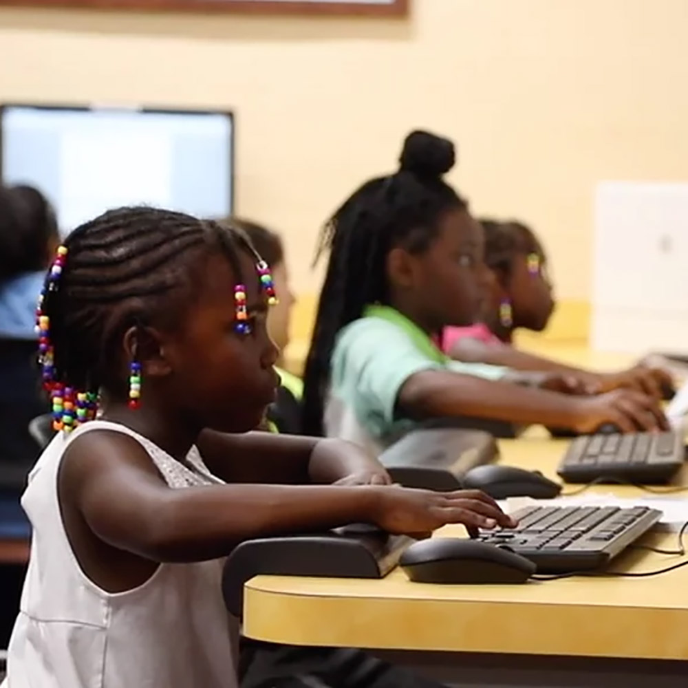 Success Center children working on computers